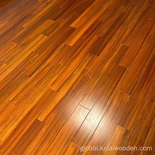 Traditional Oak Flooring okan solid wood flooring teak color Hardwood Flooring Manufactory